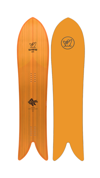 スノーボード ELEVATED SURF CRAFT - PowFish x TREW Fish Tail Snow Board | Golden Snow Board | Elevated Surf Craft