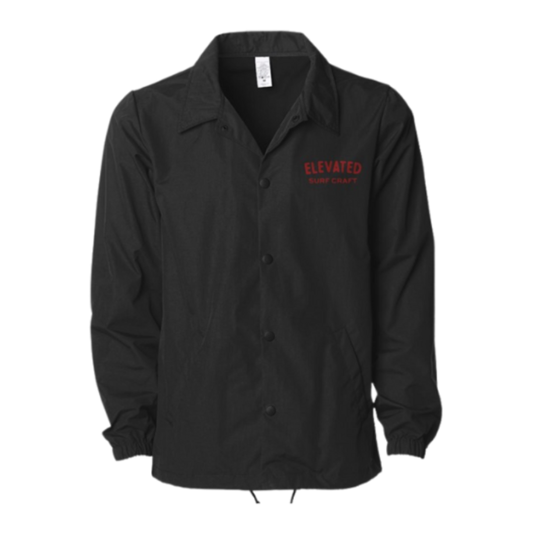 Embroidered Coache Jacket | Black Classic Jacket | Elevated Surf Craft