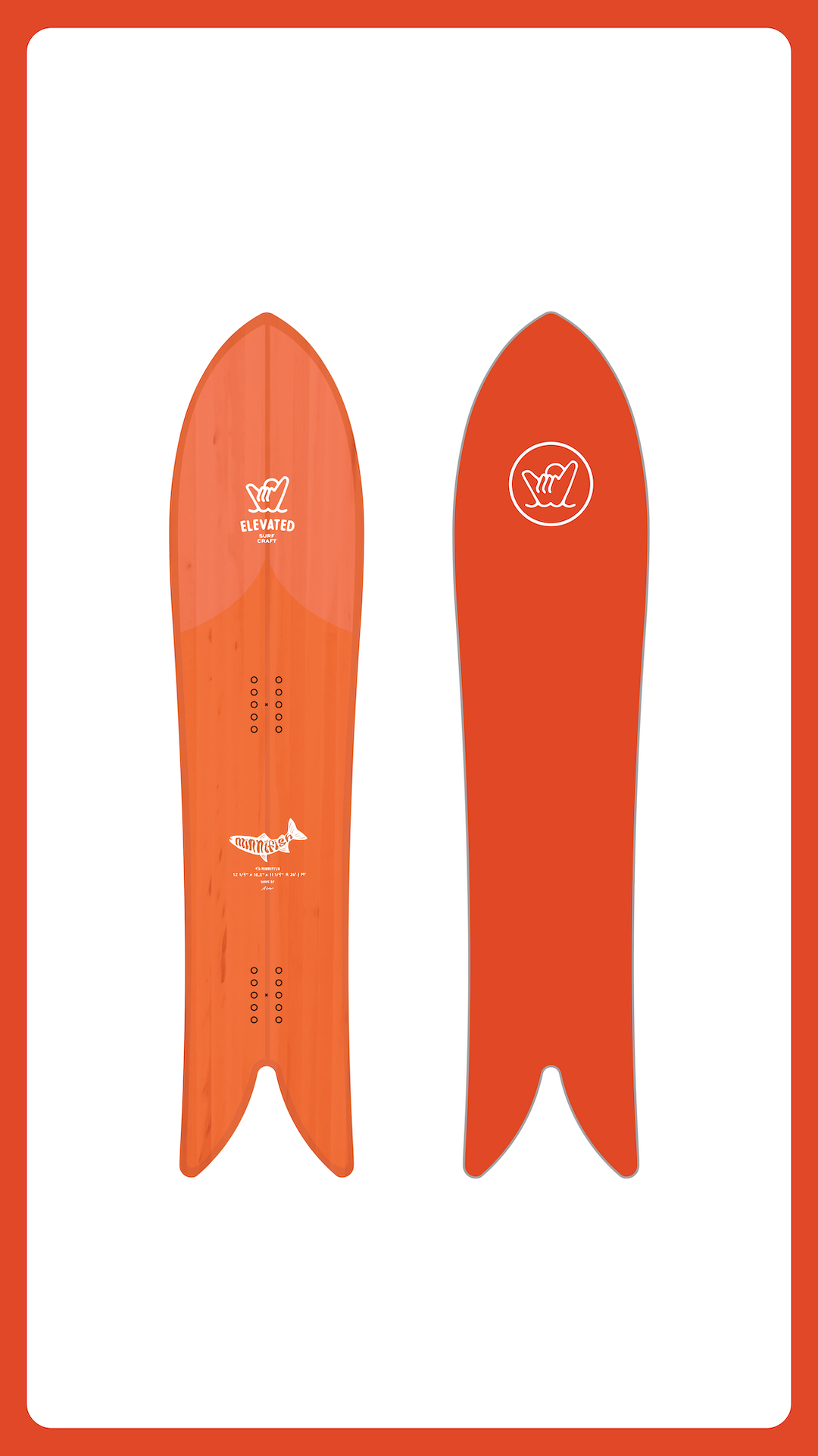 elevated surfcraft mini fishパウダーパーク46 - スノーボード