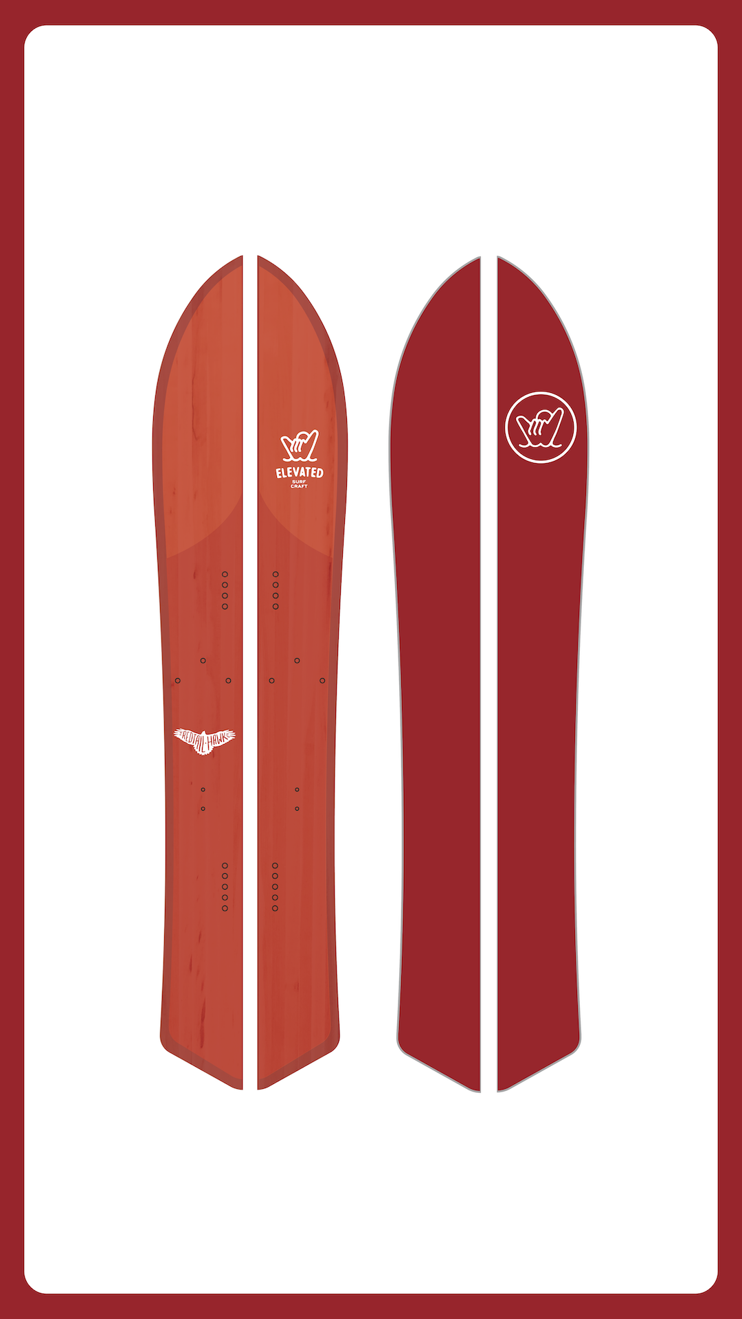Red Split Surf Board | Buy Red Surf Board | Elevated Surf Craft