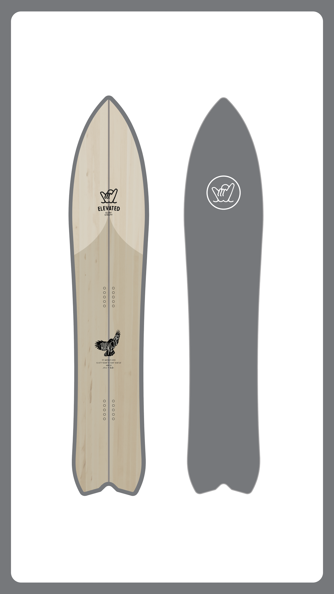 5'2 Whsky Jack - Surf Snowboard - Elevated Surf Craft